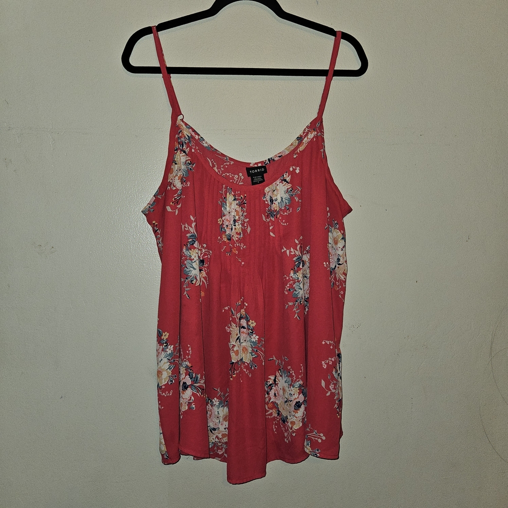 Torrid Red Floral Camisole Top Size 3X